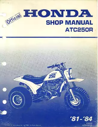 1981-1984 Honda ATC250R shop manual Preview image 1
