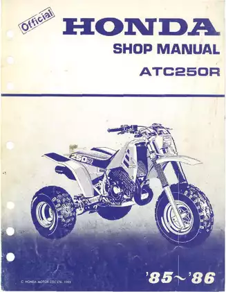 1985-1986 Honda™ ATC250R 3-wheeler shop manual Preview image 1