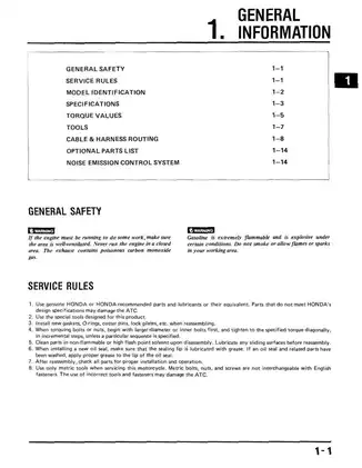 1985-1986 Honda™ ATC250R 3-wheeler shop manual Preview image 4