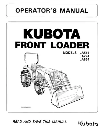 Kubota™ LA514, LA724, LA854 operators manual Preview image 1