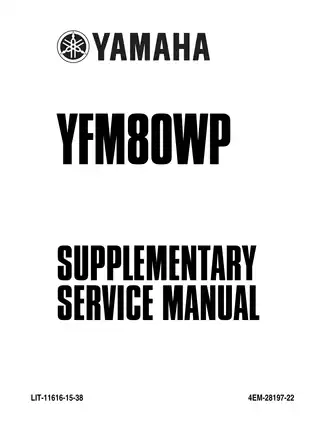 2002-2008 Yamaha Raptor 80, YFM80 ATV service manual Preview image 1