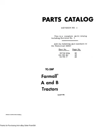 1939-1947 Farmall A, AV, B, BN tractor parts catalog TC-26 Preview image 4
