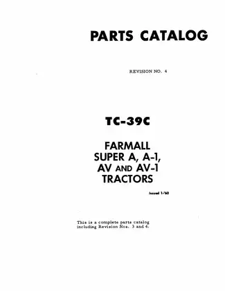 1947-1954 IH International Farmall™ Super A, AV Parts Catalog TC-39 high-clearance tractor manual Preview image 3