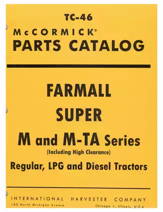 1952-1954 IH International Farmall Super M, MV, MD, MDV, M-TA, TC-46 tractor parts catalog Preview image 2