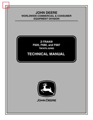 John Deere Z-TRAK F620, Z-TRAK F680, Z-TRAK F687 front-mount mower technical manual Preview image 1