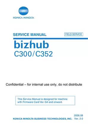 Konica Minolta Bizhub C300, C352 multifunctional office printer/copier manual