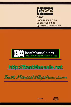 Case 580C CK Construction King Loader Backhoe operator´s manual Preview image 1