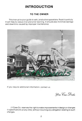 Case 580C CK Construction King Loader Backhoe operator´s manual Preview image 3