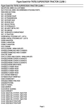 New Holland TN75S Supersteer tractor parts list Preview image 3