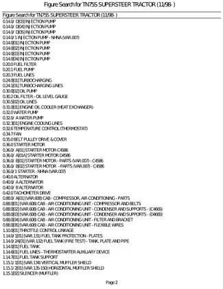 New Holland TN75S Supersteer tractor parts list Preview image 4
