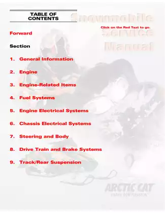 2006 Arctic Cat Snowmobile manual (for all models) Preview image 2