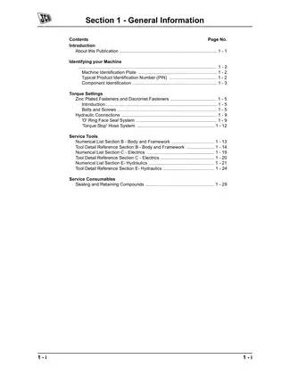 JCB Robot 190, 190HF, 1110, 1110HF, 190T, 190T-HF, 1110T, 1110T-HF Skid Steer Loader manual Preview image 5