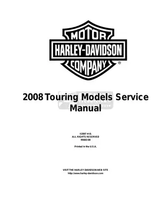 2008 Harley-Davidson Touring, Electra, Glide, Road King, Classic, Custom, Eagle service manual Preview image 3