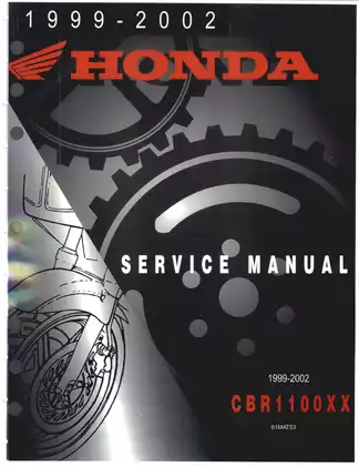 1996-2002 Honda CBR1100XX  Blackbird, CBR1100 shop manual Preview image 1