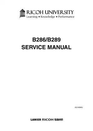 Ricoh Aficio MP B286/B289 service manual Preview image 5