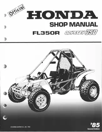 1985-1989 Honda Odyssey 350, FL350R ATV shop manual Preview image 1