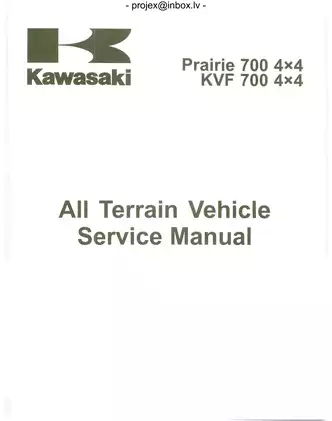 2004-2006  Kawasaki Prairie 700, KVF 700 4x4 / ATV service manual Preview image 1