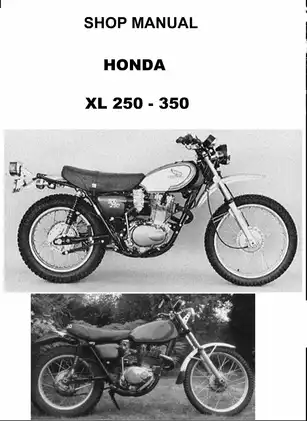 Honda XL250, XL350 shop manual Preview image 1