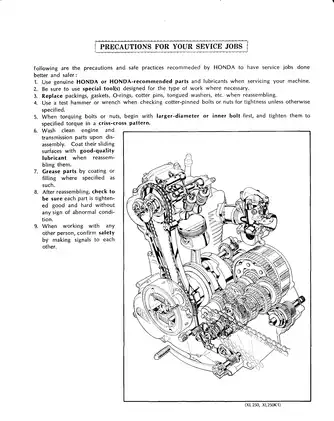 Honda XL250, XL350 shop manual Preview image 5