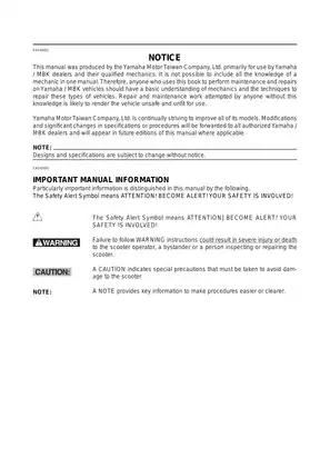 2004 Yamaha Cygnus NXC125 service manual Preview image 3