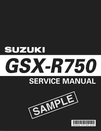 2006-2007 Suzuki GSX-R750 service manual Preview image 1