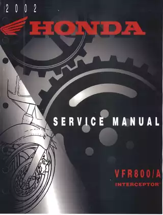 2002-2006 Honda VFR800/A VTEC service manual