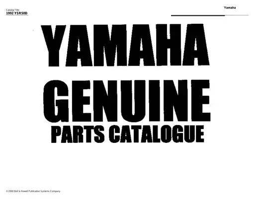 1987-1992 Yamaha YSR50 parts catalog Preview image 1