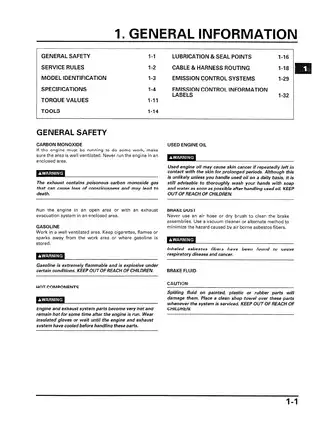 1999-2000 Honda CBR600F4 service manual Preview image 4