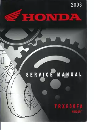 2003-2005 Honda TRX650FA Rincon ATV service manual Preview image 1