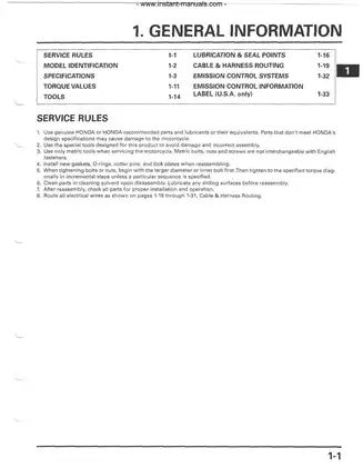 2001-2003 Honda Rubicon TRX500FA ATV service, repair manual Preview image 3
