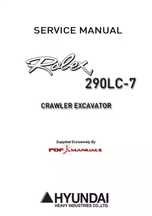 Hyundai Robex R290LC-7 crawler excavator service manual Preview image 1