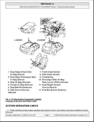 2004-2008 Mazda 3 GS, Mazda 3 GT repair manual Preview image 2