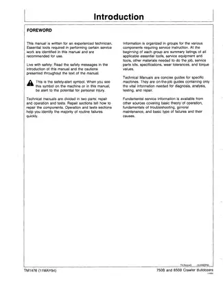 John Deere 750B, 850B crawler bulldozer technical repair manual Preview image 2