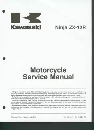 2000-2006 Kawasaki Ninja ZX-12R motorcycle service manual Preview image 2