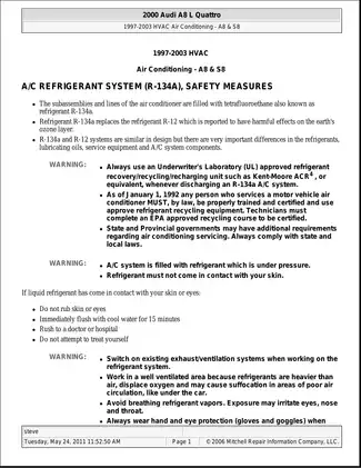 1997-2003 Audi A8, S8 repair manual Preview image 1