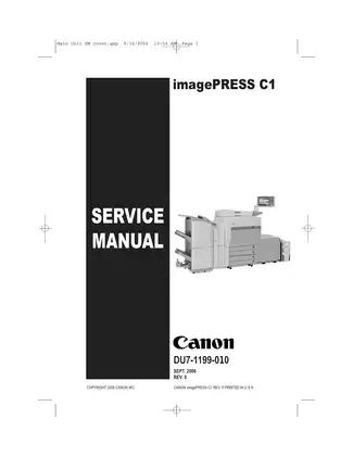 Canon imagePRESS C1 color press service manual Preview image 1