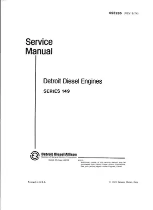 Detroit diesel engine series 149 service manual Preview image 1