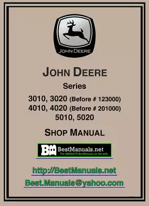John Deere 3010, 3020, 4010, 4020, 5010, 5020 series tractor shop manual Preview image 1