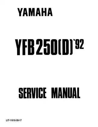 1992-2000 Yamaha Timberwolf 250, YFB250 2wd, 4x4 service manual Preview image 2