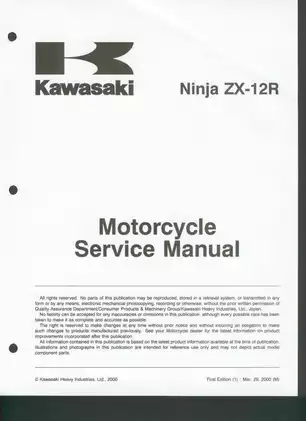 2000-2003 Kawasaki Ninja ZX-12R service manual Preview image 2