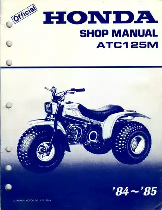 1984-1985 Honda ATC125m 3-wheeler shop manual Preview image 1