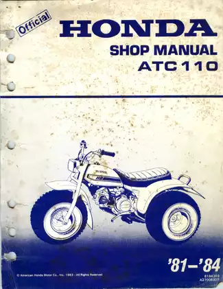 1981-1984 Honda ATC 110 shop manual Preview image 1