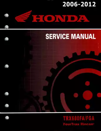 2006-2012 Honda Rincon 680, TRX680FA/TRX680FGA ATV service manual Preview image 1