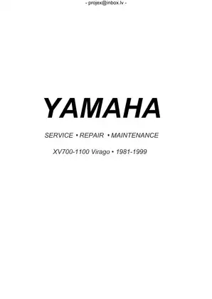 1981-1999 Yamaha Virago XV700, XV750, XV920, XV1100 service repair manual Preview image 1