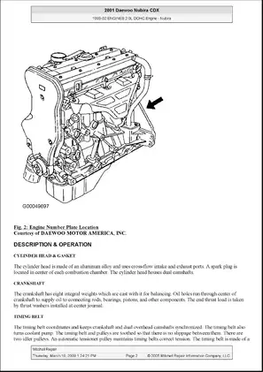 1997-2000 Daewoo Nubira service manual Preview image 2
