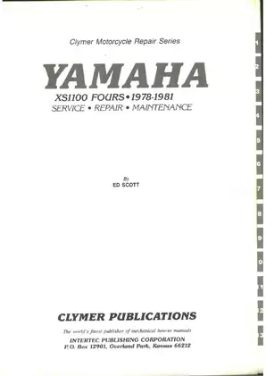 1978-1981 Yamaha XS1100 Fours repair, service and maintenance manual Preview image 2