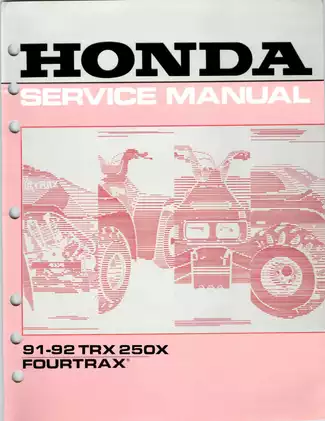 1991-1992 Honda TRX 250X, Fourtrax service manual Preview image 1