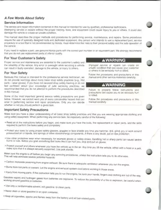 2006-2011 Honda TRX250EX, TRX250X service manual Preview image 2