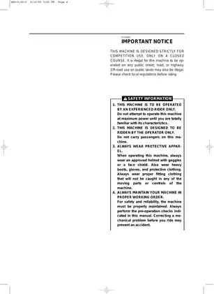 2001 Yamaha YZ125N owner´s service manual Preview image 3