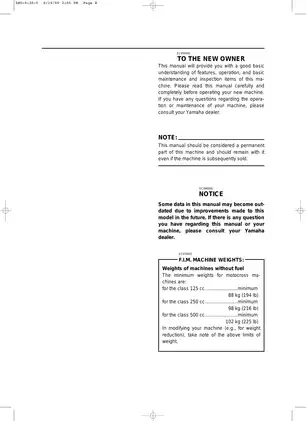 2001 Yamaha YZ125N owner´s service manual Preview image 5